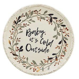 Fitz and Floyd Wintry Woods Snowman Holiday Plate